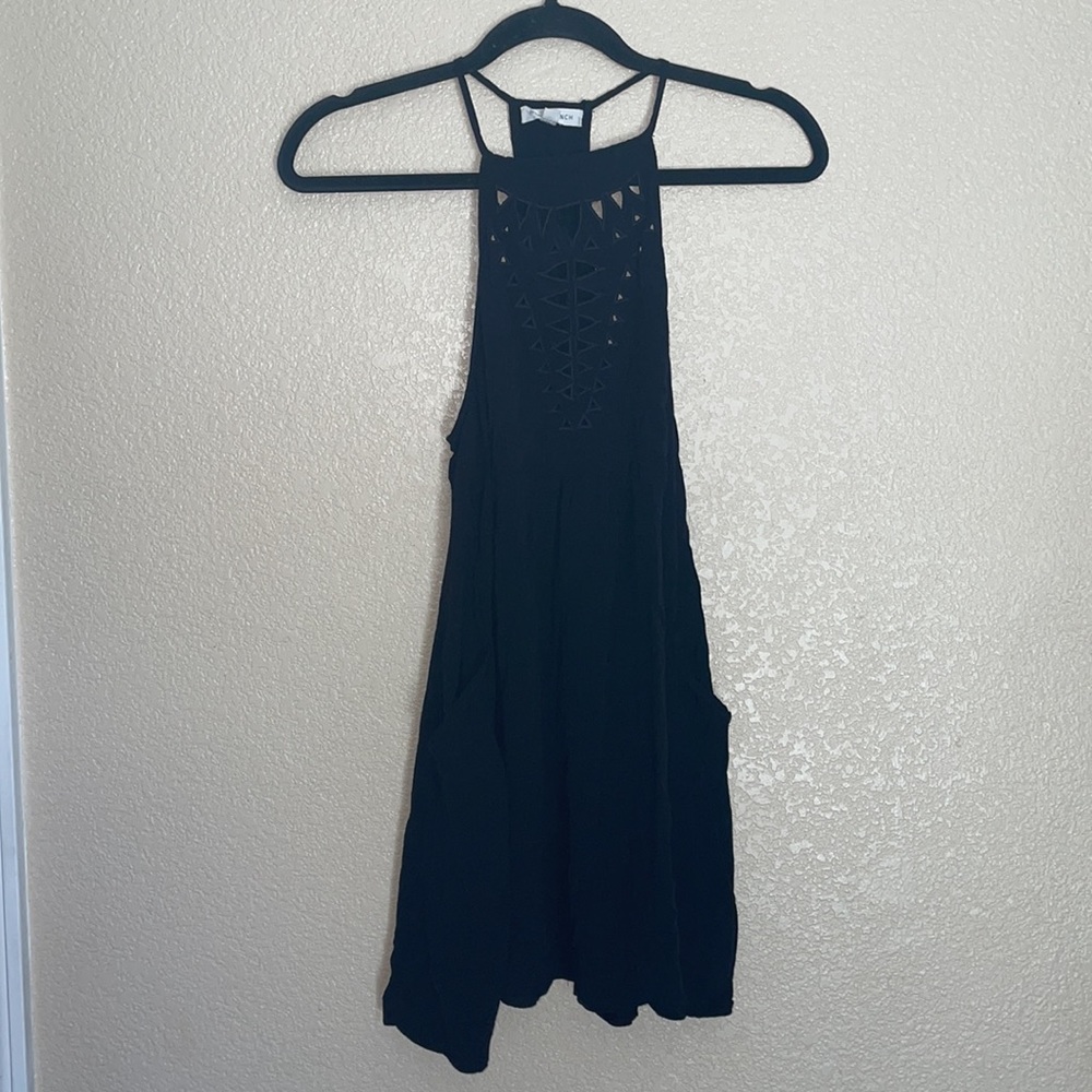 Black Halter Mini Cut Out Dress by Honey Punch